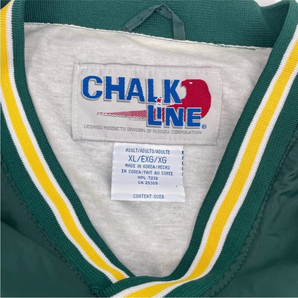 Vintage 90s Chalk Line Green Bay Packers v neck windbreaker pullover jacket mens